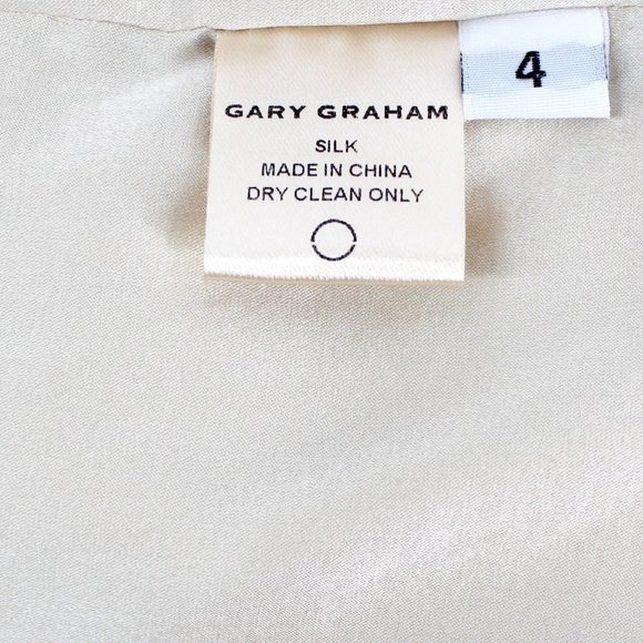 GARY GRAHAM Cream Silk Pleated Skirt Knee Length Scalloped Hem Lined 4 Runs Big - Picture 9 of 10